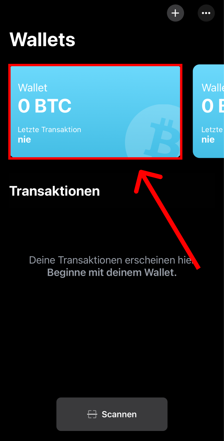 Wähle deine Wallet aus