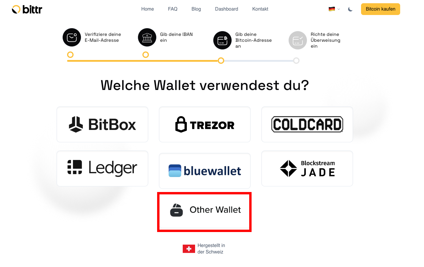 Wähle "Other Wallet"