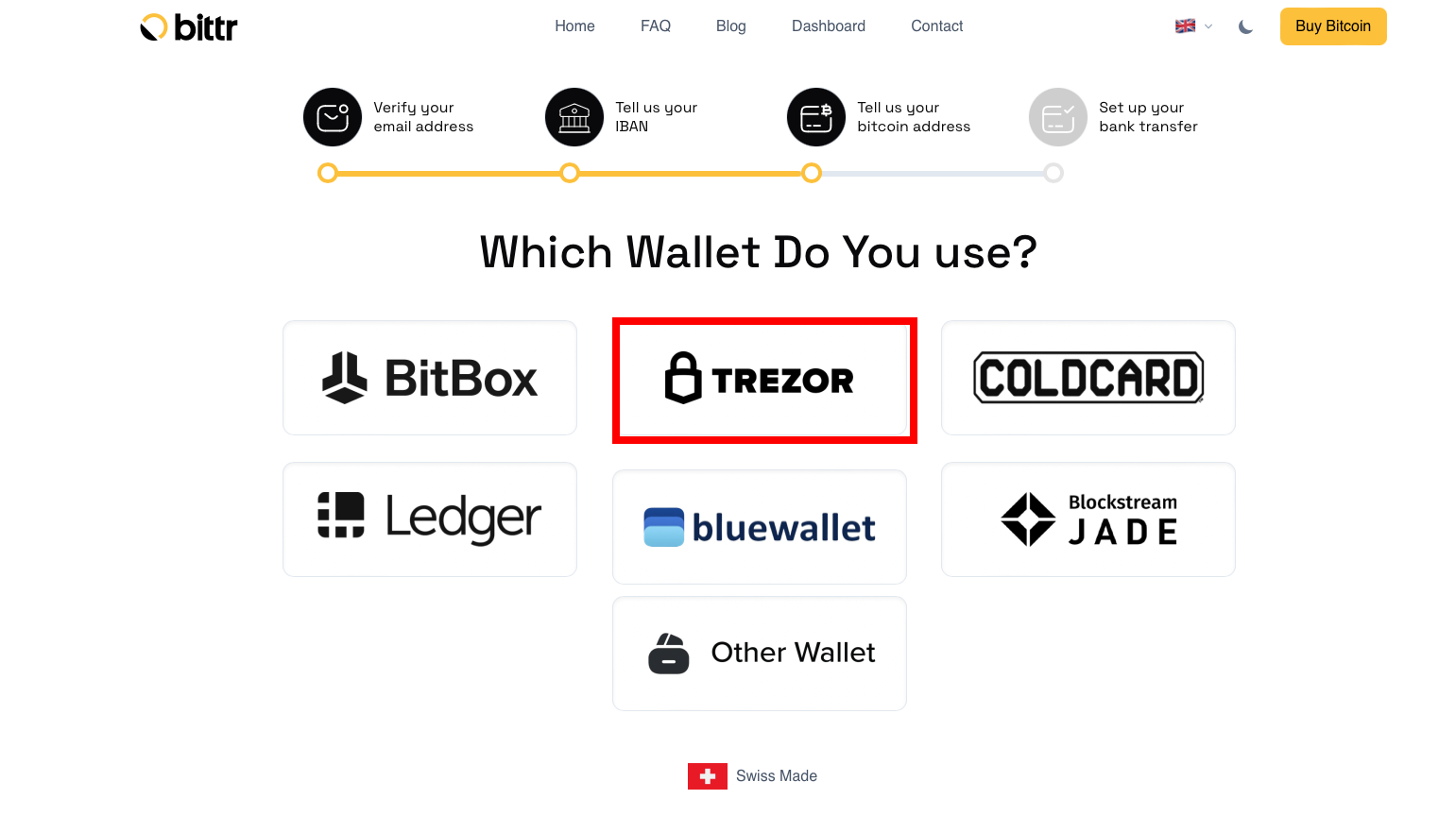 Select “Trezor Wallet”